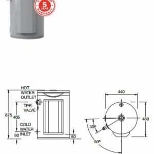 Rheem 613050G7 50Litre 3.6KW 3 Element