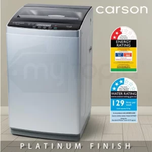 CARSON 9kg Top Load Washing Machine Automatic Laundry Clothes Washer Home Dry Wash, Light Grey